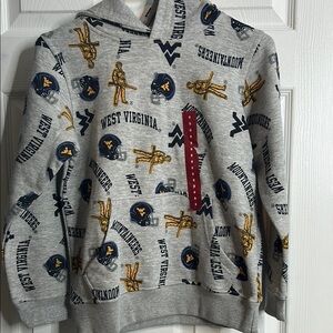 West Virginia Mountaineers Gray Hoodie New Kids 8
